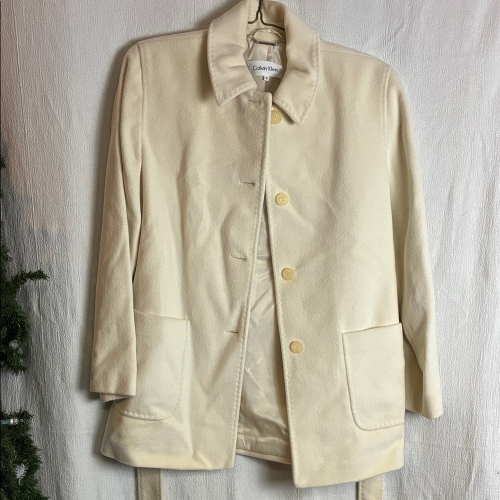 Calvin Klein Cream Pea Coat​